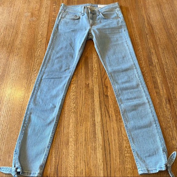 Rag & Bone Stevie Jeans in Bryn with Ankle Tie Detailing Size 25 - Picture 2 of 9